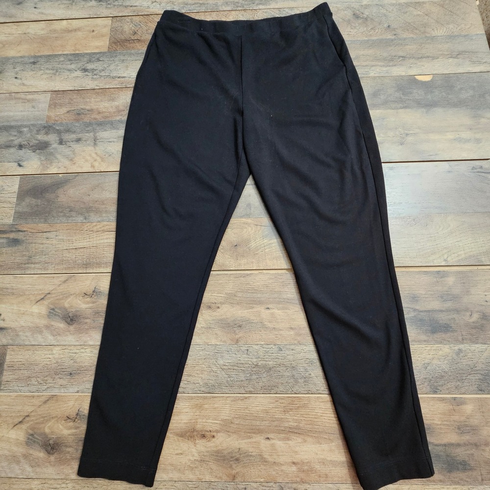Chico's Fabulously Slimming‎ Black Pull On Tapered Pants Womens 2 Large Casual